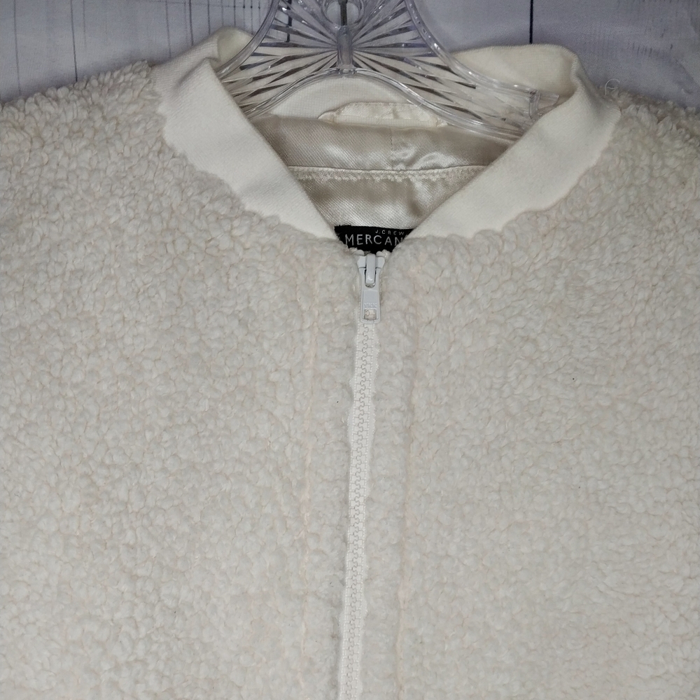 J.Crew Mercantile Fuzzy Teddy Sherpa Cozy Bomber Jacket - Picture 5 of 10
